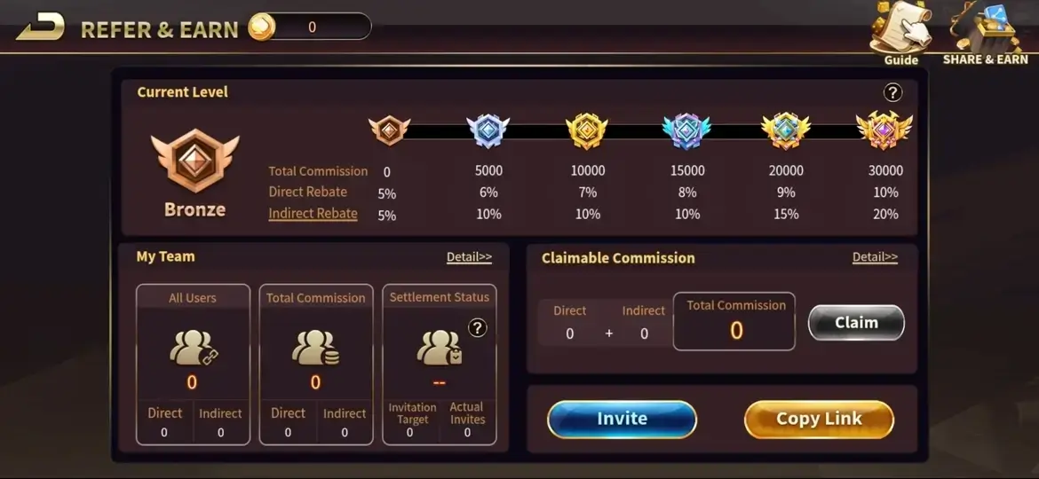 RoyalLX Casino app account dashboard